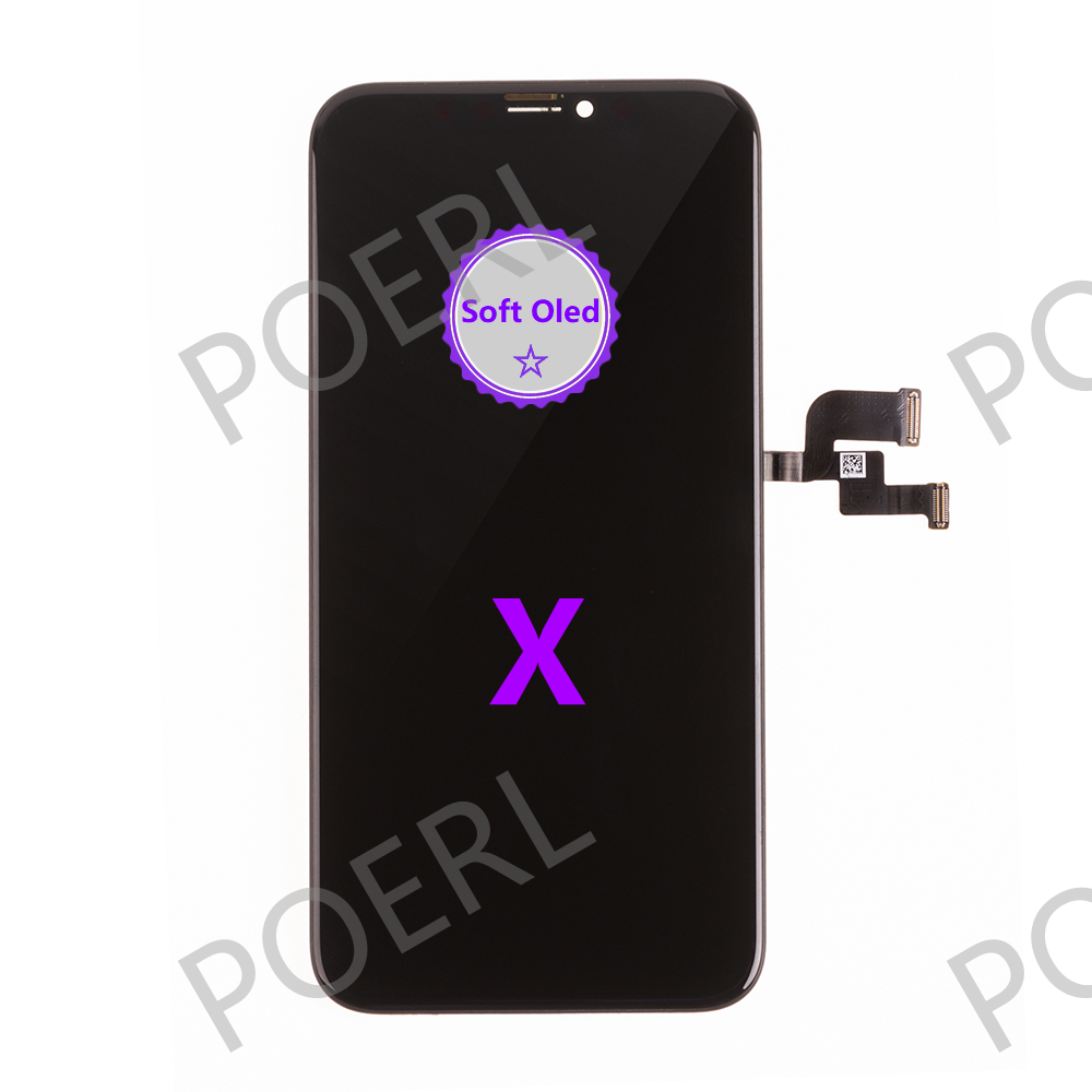 For iPhone X Soft OLED Display Assembly with Frame Replacement (Soft Oled)