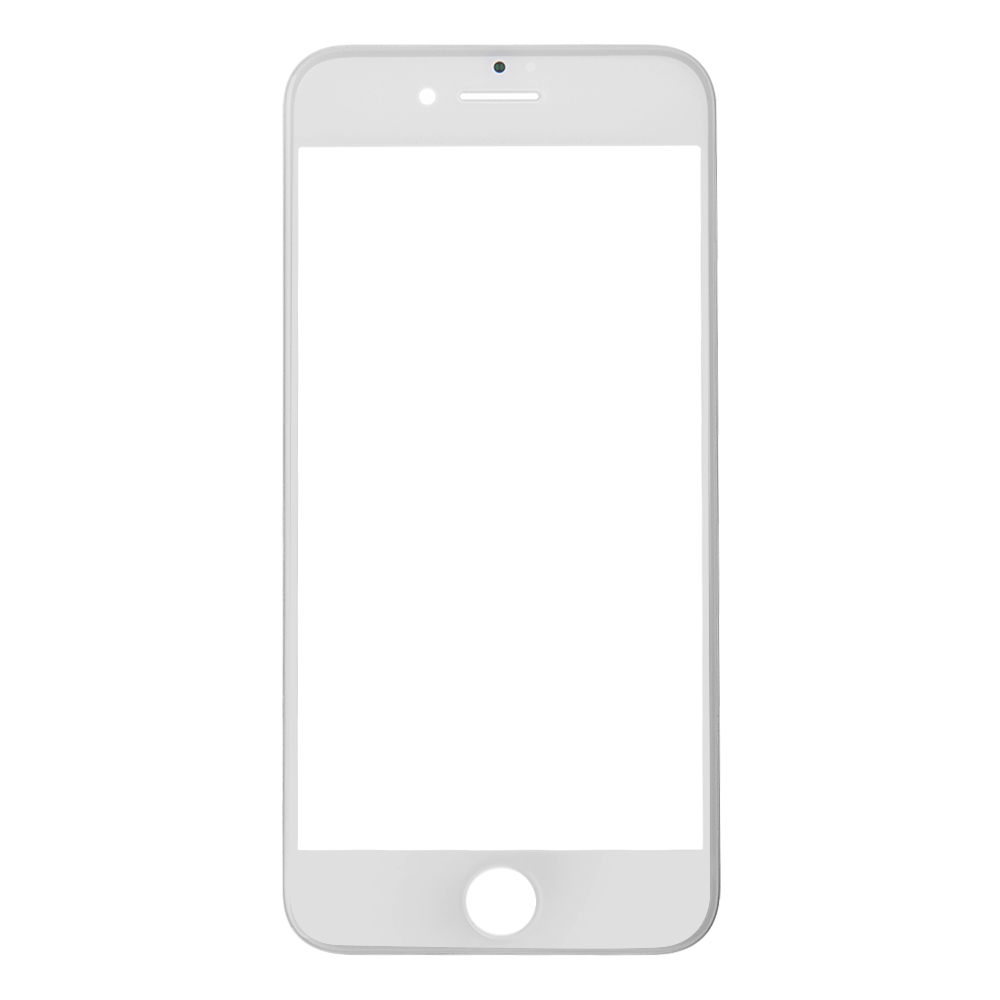 For Apple iPhone 7 Glass Lens with Front Bezel and OCA Glue Sheet - White - S+