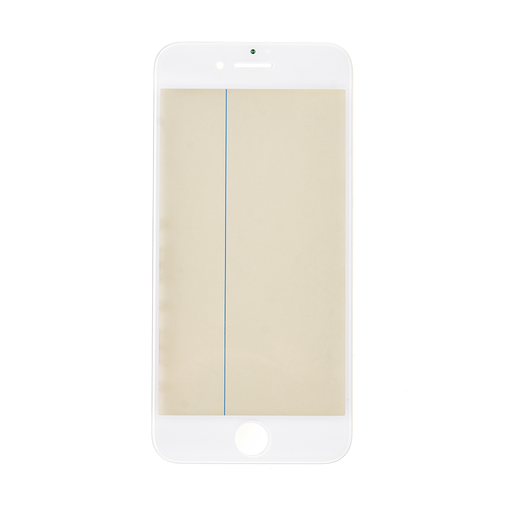 For Apple iPhone 7 Glass Lens with Front Bezel OCA Glue Sheet and Polarizer Film - White - S+