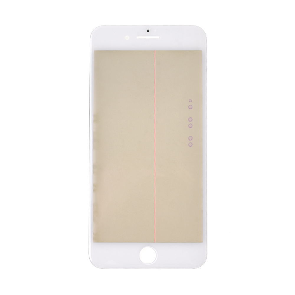 For Apple iPhone 7 Plus Glass Lens With Front Bezel OCA Glue sheet and Polarizer Film - White - S+